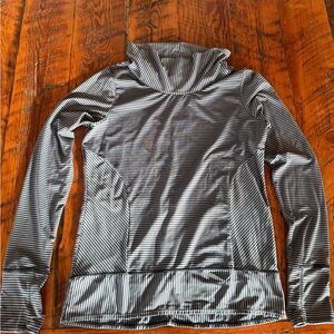 Prana Black and Gray Striped Top